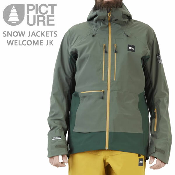 処分価格！！ピクチャー ウエア スノージャケット　●Mサイズのみ　 WELCOME JACKET/LYCHEN GREEN(20-21 2021)　PICTURE スキー スノーボード ウエア メンズ