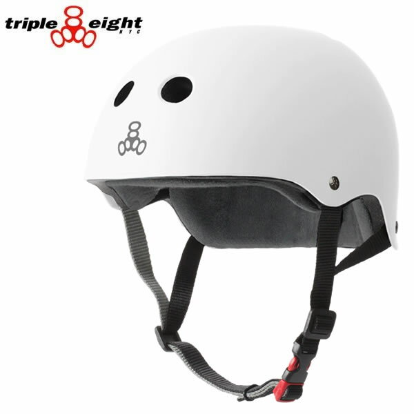 トリプルエイト ヘルメット TRIPLE EIGHT THE CERTIFIED SWEATSAVER WHITE RUBBER 子供～大人まで スケボー,自転車,…