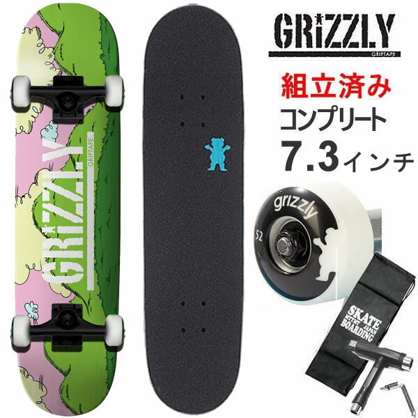 スケボー コンプリート 子供向け グリズリー GRIZZLY UP UP AND AWAY 7.3インチ キッズや女性向け スケートボード【w09】