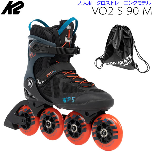 K2 インラインスケート 大人用 2022 VO2 S 90 Mens ブラック ブルー オレンジ ケーツー メンズ 男性用 I220202401 クロストレーニング 日本正規品 保証書あり 【w18】