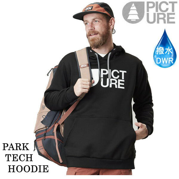 PICTURE ピクチャー ウェア　22-23　PARK TECH HOODIE 撥水パーカージャケット/ BLACK 　(2022-2023)　 ウエア　 スノーボード ウェア メンズ