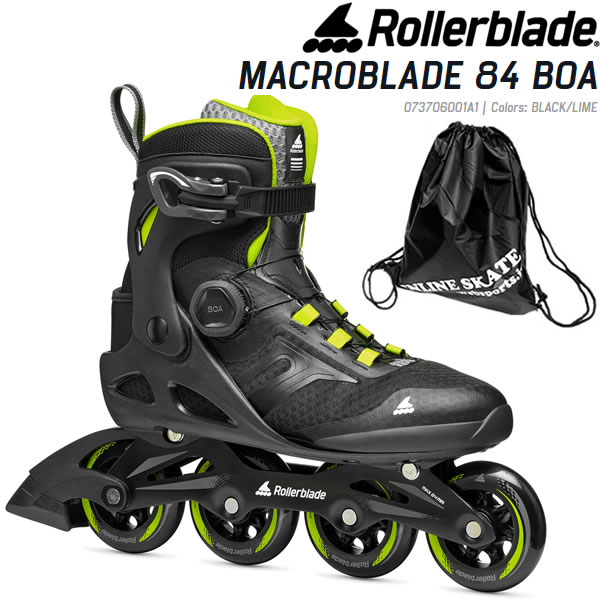 ローラーブレード インラインスケート 大人 2023 MACROBLADE 84 BOA Men 男性用 Black-Lime 073706001A1 マクロブレード 84 ボア メンズ ROLLERBLADE【w18】