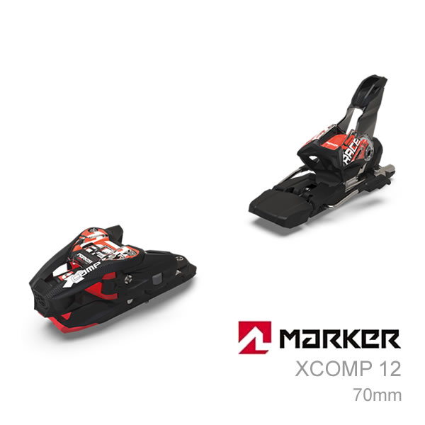 マーカー ビンディング XCOMP 12 ブラック×レッド 70mmブレーキ MARKER 6820U1MS (23-24 2024) レーシング オールラウンド スキービン..