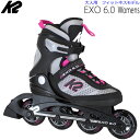 K2 インラインスケート 大人用 EXO 6.0 Womens ブラック×グレー×ピンク ケーツー  ...