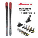 【マラソン期間★3000円以上で300円OFFクーポン】ノルディカ スキー板 nordica ENFORCER 94 (23-24 2024) + 24 マーカ...