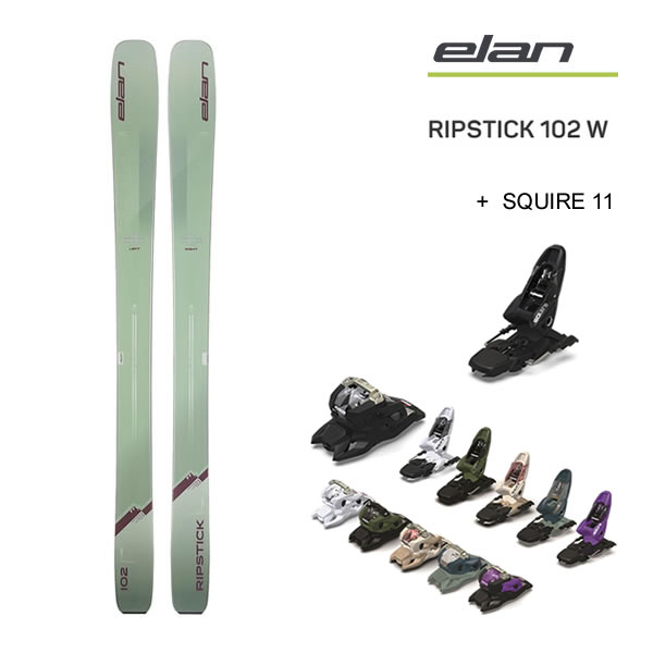 エラン スキー板 2024 RIPSTICK 102 W リップスティック102W (23-24 2024) + 24 マーカー SQUIRE 11 GW 100mm ブレーキ elan ski 日本正規品