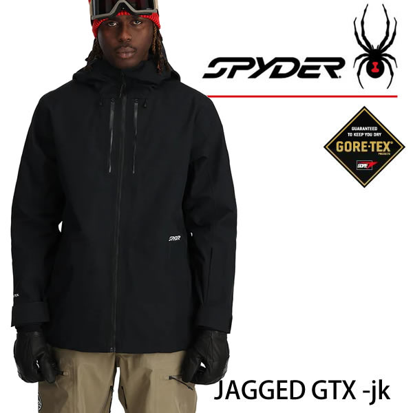 23-24モデル SPYDER スパイダー ゴアテックススキーウェア JAGGED SHELL-jacket ジャケット / BLACK 2024 GORETEX【スキーウェア スキー用品】【C1】【w07】