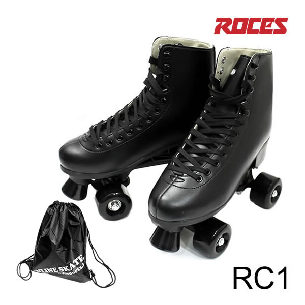 ローラースケート・インラインスケート（ジュニア） ROCES クワッドスケート RC-1 Black プラ素材フレーム＆トラック CLASSIC ROLLER ロチェス ローラースケート 【smtb-k】[%OFF]【楽ギフ_包装】【w20】