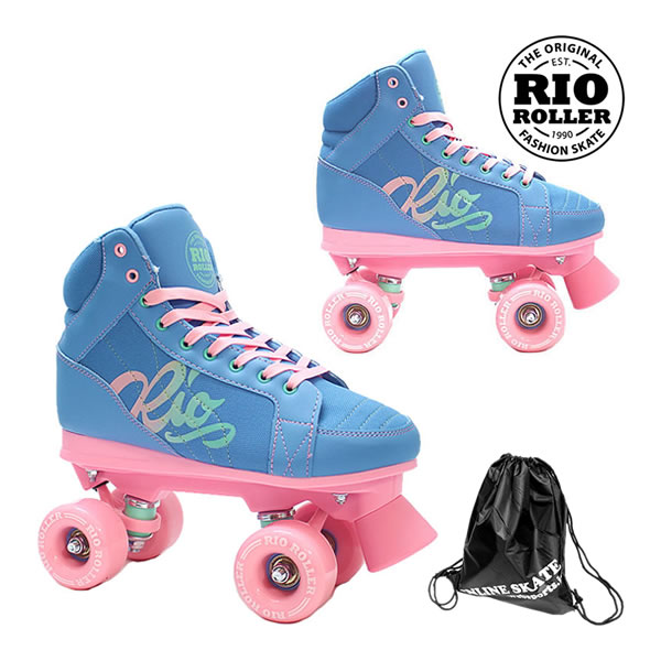 ローラースケート・インラインスケート（ジュニア） [正規品 無料ラッピング可]RIO ROLLER クワッドスケート LUMINA Blue-Pink RIO240/245 ローラースケート 【smtb-k】[%OFF]【楽ギフ_包装】【w20】