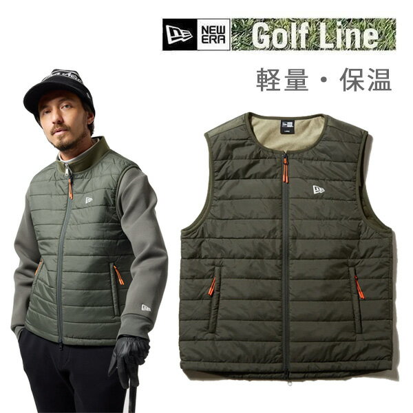 ニューエラ ゴルフ ライト インサレーティッド ベスト SOLAR SENSOR L オリーブ (14326427) 日本正規品 NEWERA