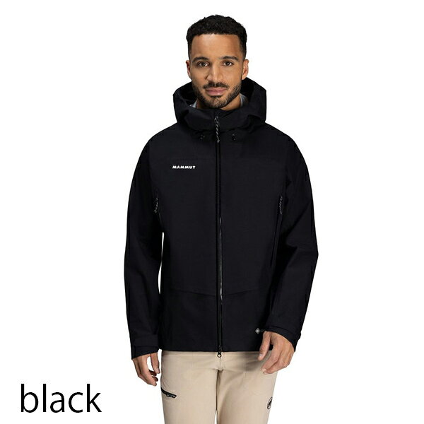 スキー用品 WEBSPORTSのマムート　アウトドア　ゴアテックス ウェア　ALPINE Guide HS Hooded Jacket AF 1010-31330 / BLACK 0001 　アルパインガイドジャケット　 GORETEX MAMMUT｜アングル2