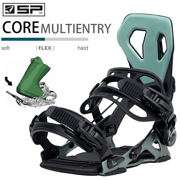 【27日9:59まで★3000円以上で300円OFFクーポン】SP ビンディング CORE MULTIENTRY コア マルチエントリー GREEN エスピー SP Bindings sp united(25-26 2026)日本正規品 スノーボード ビンディング【C1】【w28】
