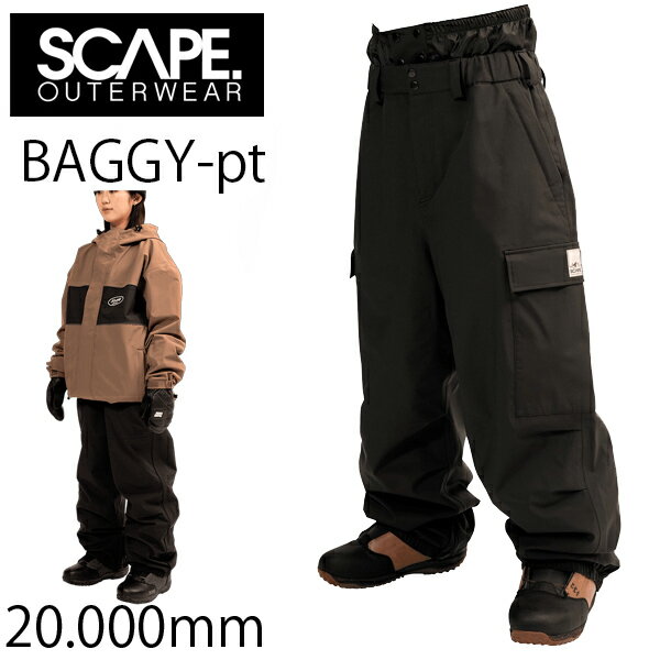 SCAPE エスケープ スノーボードウェア 25-26 BAGGY -pants パンツ/ BLACK 2026 ウエア スノーボード ウェア メンズ・レディース【C1】