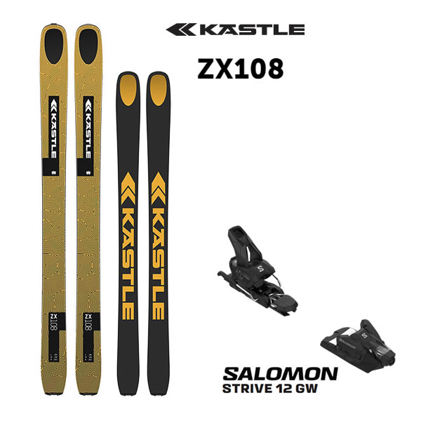 KASTLE フリーライドスキー ZX 108 (25-26 2026) + 26 サロモン STRIVE 12 (スキー板 ビンディングセット) ケスレ スキー 日本正規品 