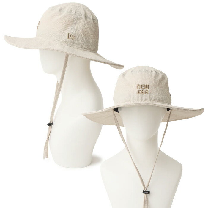 ニューエラ ゴルフ ハット レディース アドベンチャー ワイドブリム シアサッカー グレーベージュ (14747121) NEWERA GOLF 日本正規品