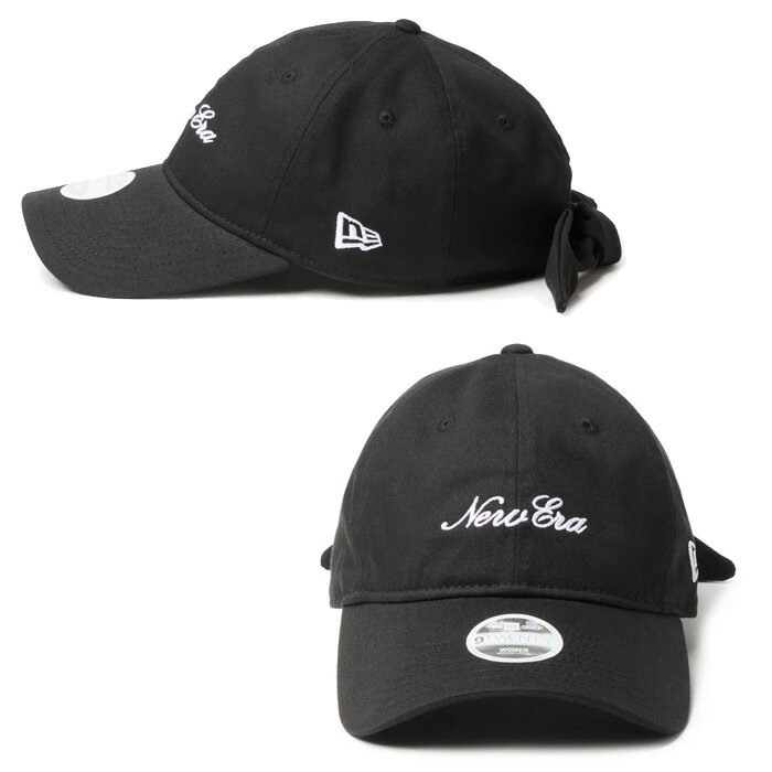 ニューエラ ゴルフ キャップ Women’s 9TWENTY ロングバイザー リボン ブラック (14...