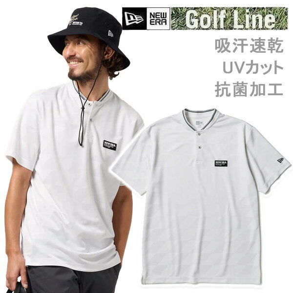 【7/25まで★3000円以上で300円OFFクーポン】ニューエラ ゴルフ メンズ 半袖 ショートカラー ポロシャツ ホワイト (14859906) 日本正規品 NEWERA 吸汗 速乾 涼しい【C1】【N1】【K1】
