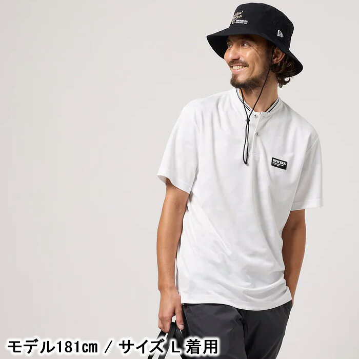 【7/25まで★3000円以上で300円OFFクーポン】ニューエラ ゴルフ メンズ 半袖 ショートカラー ポロシャツ ホワイト (14859906) 日本正規品 NEWERA 吸汗 速乾 涼しい【C1】【N1】【K1】