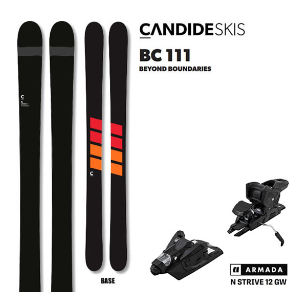 CANDIDE SKIS スキー 2026 BC 111 (25-26 2026) + 26 アルマダ STRIVE 12(スキー板 ビンディングセット) 日本正規品 【L2】【代引不可】