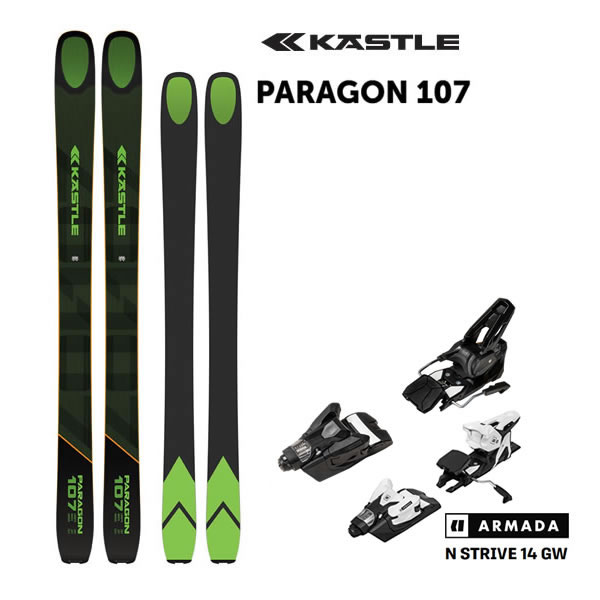 KASTLE フリーライドスキー PARAGON 107 (26-27 2027) + 27 アルマダ STRIVE 14 (スキー板 ビンディングセット) ケスレ 日本正規品 【L2】【代引き不可】