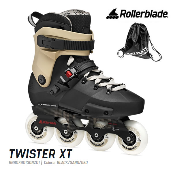 ローラーブレード 大人 インラインスケート 2026 TWISTER XT Blk/Sand/Red ユニセックス ツイスター ROLLERBLADE ハードシェル