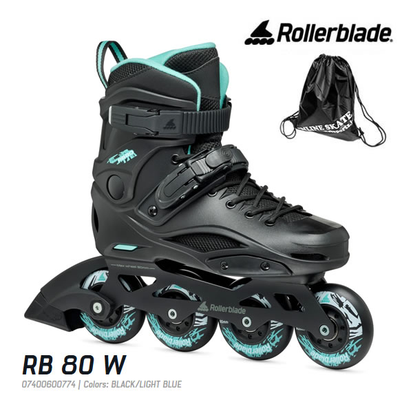 Rollerblade - ローラーブレード インラインスケート 大人 女性用 RB 80 Womens Blk/Lt Blu (07400600774) ウーマン ROLLERBLADE ハードシェル
