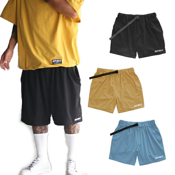 republic&co リパブリック 速乾 涼しい ショートパンツ FLEX TRACK SHORT PANTS (3カラー展開) ショートパンツ　短パン　ハーフパンツ　【N1】
