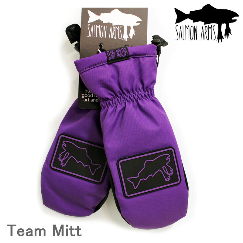 サーモンアームズ グローブ ミトン SALMON ARMS Team Mitt (チームミット) 耐久性のあるナイロンシェル、防水性のHiporaインサート、3M断熱材、 フリースライナー、リストシンチ、オン/オフプルタブ、耐久性のある滑り止め付きパームを備えています。 一体型フリースライナー（取り外し不可　※5本指に分かれていません。） SALMON ARMS （サーモン・アームズ）・・・ SALMON ARMSはカナダ・マウントシーモアをベースとしたミトングローブブランド。 このサーモン・アームズは同じくカナダ生まれで北米で人気の（Dinosaurs will die）や（Dope industries）と深く関わりを持つミトングローブブランド。 バンクーバーのスノーボーダー、ニック・ヘリンガのアイデアで誕生したSALMON ARMSは ロングカフのオーバーミットにデカデカとプリントされたサーモンをはじめ強烈なインパクトを放つデザインが特徴。 もちろんグラフィックだけでなく、カナダの極寒地でも使えるクオリティも備えています。 SALMON ARMS,サーモンアームズ,TEAM MITT,チームミット,スノーボード グローブ,ミトングローブ,ミトン スノボ グローブ,スキー グローブ,手袋,メンズ,レディース,ユニセックス,防水,防寒, パウダー,パーク,フリースタイル,カナダ,おしゃれ,個性的,グラフィック,人気,最新,26-27,2026,2027 　