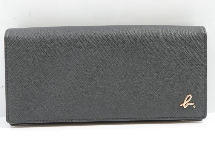 Agnes B 長財布 アニエスベー メンズ Agnes 長財布 財布 ケース 黒 ブラック ロゴ メンズ 中古 古着のオーバーフロークロージング