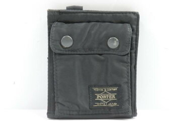 PORTER TANKER ポーター 財布 黒 ブラック ロゴ メンズ 【中古】