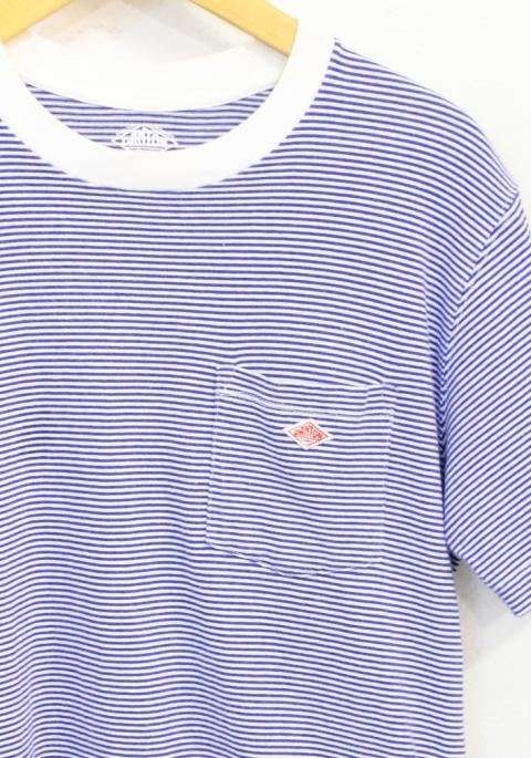 Danton Tシャツ 38 ダントン 新色追加 半袖tシャツ メンズ ボーダー ブルー 青