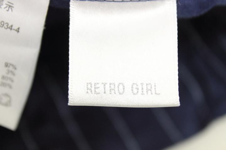 RETRO GIRL タイトスカートレトロガール タイトスカート M 紺 ネイビー ストライプ レディース 【中古】