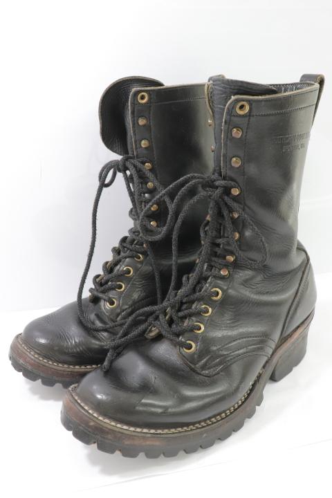 HATHORN BOOTS Logger Boots ロガーブーツ US 8 1 ハソーンブーツ ブーツ US 8 1 2 黒 ブラック ロゴ メンズ 【中古】