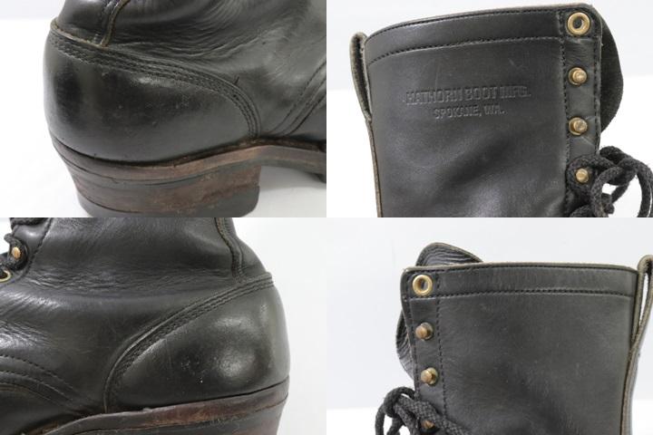 HATHORN BOOTS Logger Boots ロガーブーツ US 8 1 ハソーンブーツ ブーツ US 8 1 2 黒 ブラック ロゴ メンズ 【中古】