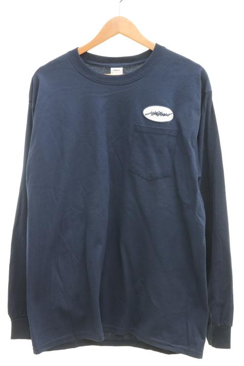 LOOKER HIGH SPEED P LONG TEE 長袖Tシャツ L 紺 ネイビー プリント メンズ 