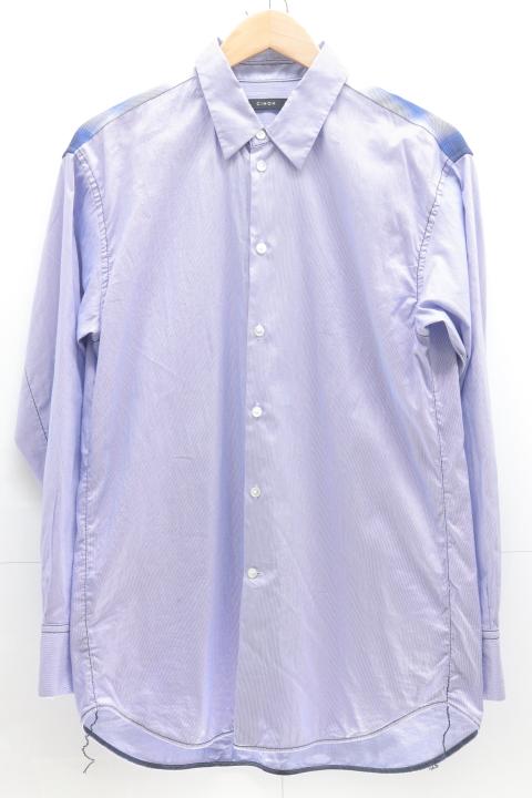【中古】CINOH 19AW 長袖シャツ 長袖シャツ 48 青 ブルー チェック メンズ