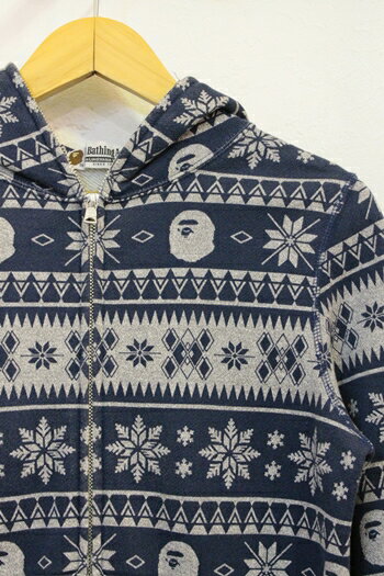 Rakuten - 【中古】 A BATHING APE ジップパーカー XS A BATHING APE/ジップパーカー/XS/紺 ネイビー/ノルディック