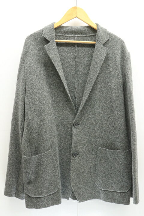 【中古】LACOSTE カーディガン L ニットジャケット LACOSTE L グレー 灰 ロゴ
