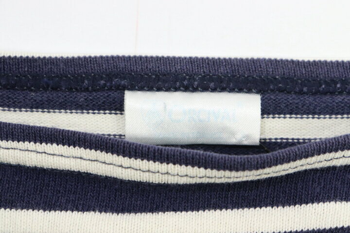 【中古】ORCIVAL メンズカットソー -- バスクシャツ ORCIVAL -- 白 ホワイト 紺 ネイビー ボーダー