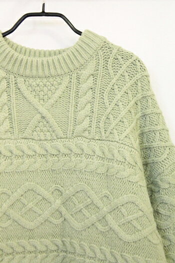 yÁz willfully fB[X jbgs[X F loose patchwork cable knit OP