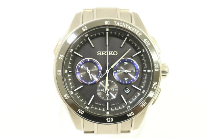 【中古】SEIKO メンズ腕時計 -- BRIGHTZ メンズ腕時計 SEIKO -- 黒 ブラック 銀 シルバー ロゴ 8B82-0AR0
