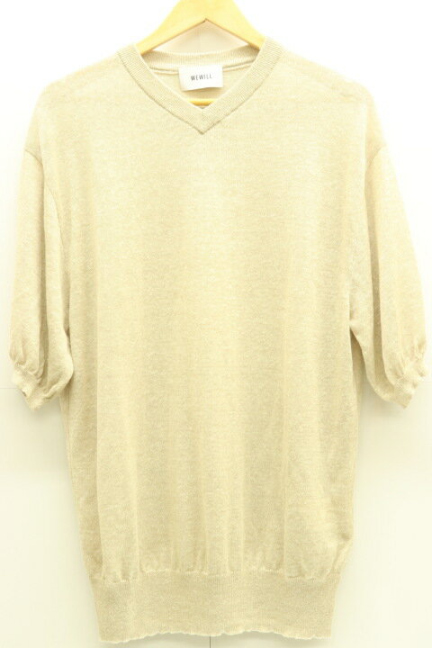 Rakuten - 【中古】WEWILL メンズニット セーター 3 NARROW V SWEATER WEWILL 3 ベージュ 肌色 無地