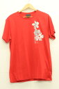 【中古】EMPORIO ARMANI メンズTシャツ XL Tシャツ EMPORIO ARMANI XL 赤 レッド プリント