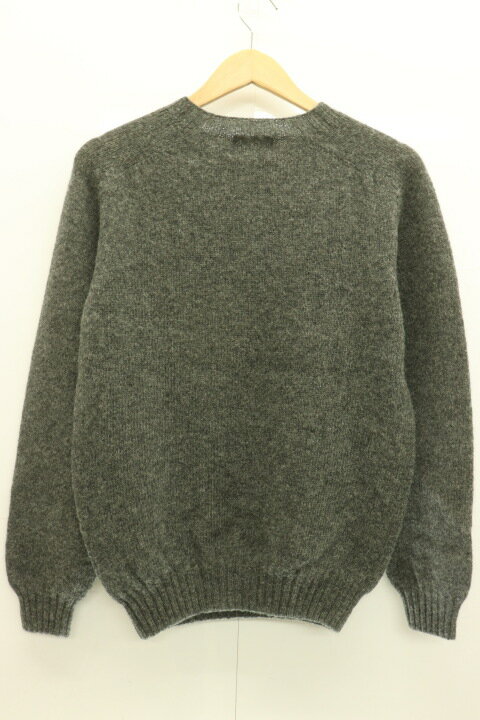 【中古】INVERALLAN メンズニット セーター 38 アラン クルーネックニット INVERALLAN 38 グレー 灰 無地