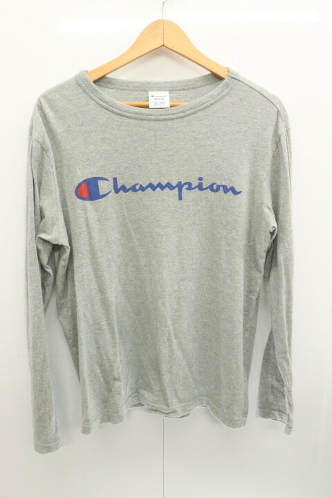 Rakuten - 【中古】CHAMPION メンズカットソー M カットソー CHAMPION M ライトグレー プリント ロゴ