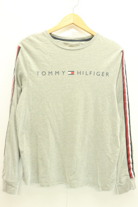 【中古】 TOMMY HILFIGER メンズカットソー S カットソー TOMMY HILFIGER S ライトグレー プリント ロゴ