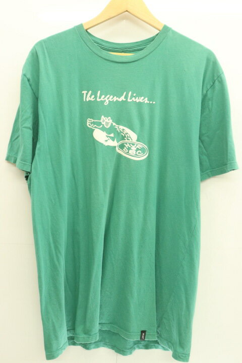 【中古】 HUF メンズTシャツ L THE LEGEND S S TEE HUF L 緑 グリーン プリント バックプリント