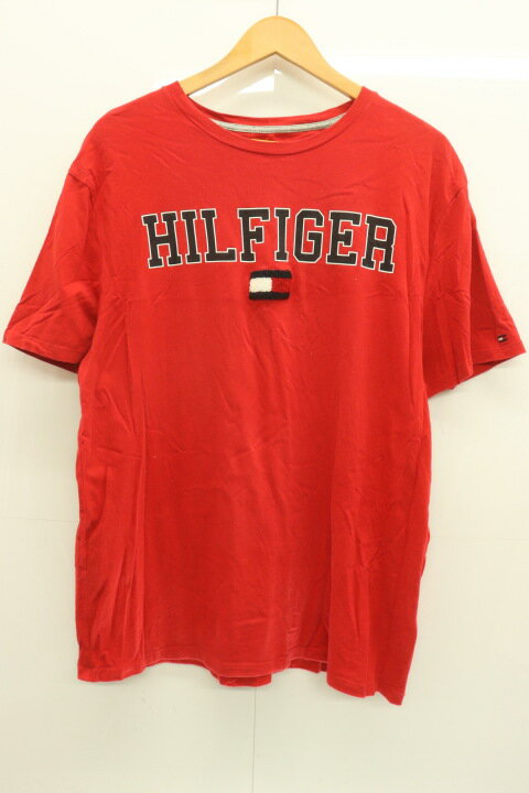 【中古】 TOMMY HILFIGER メンズTシャツ L Tシャツ TOMMY HILFIGER L 赤 レッド プリント ロゴ