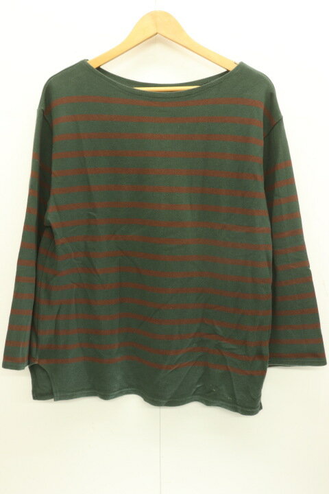  6 ROKU メンズカットソー -- RASCHEL BORDER LONG SLEEVE PULLOVER 6 ROKU -- 緑 グリーン ボーダー