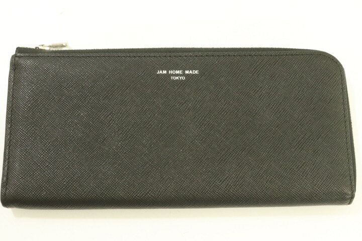 【中古】 JAM HOME MADE メンズ長財布 -- L字ファスナー長財布SOモデルロングウォレット JAM HOME MADE -- 黒 ブラック ロゴ